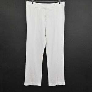 J MCLAUGHLIN Womens Pants Size 12 White High Rise Straight Stretch‎ Slit Hem